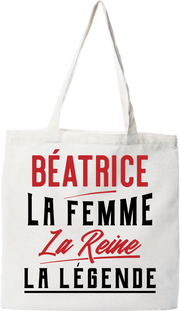 Tote bag coton recyclé béatrice la femme la reine la légende