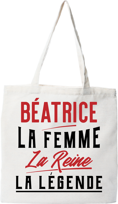 Tote bag coton recyclé béatrice la femme la reine la légende
