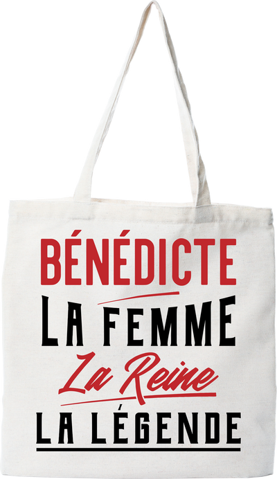Tote bag coton recyclé bénédicte la femme la reine la légende