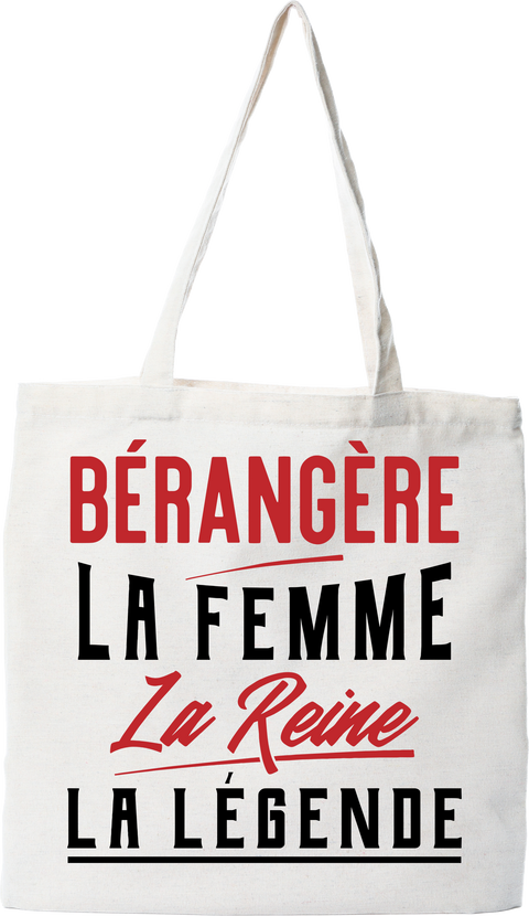 Tote bag coton recyclé bérangère la femme la reine la légende