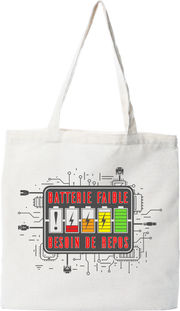 Tote bag coton recyclé batterie faible