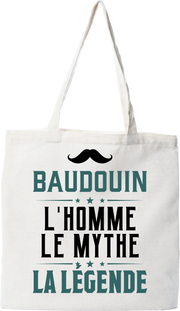 Tote bag coton recyclé baudouin l'homme le mythe la légende