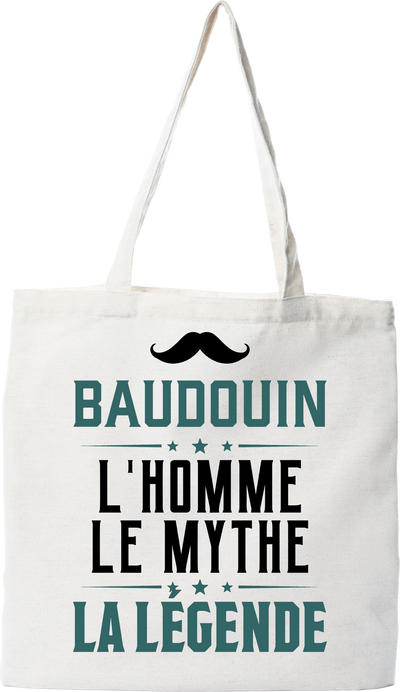 Tote bag coton recyclé baudouin l'homme le mythe la légende