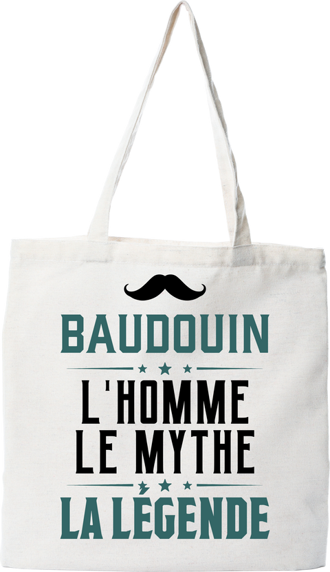 Tote bag coton recyclé baudouin l'homme le mythe la légende
