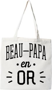 Tote bag coton recyclé beau-papa en or