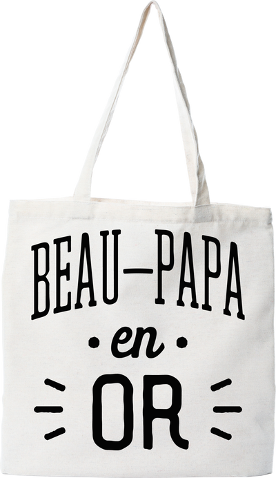 Tote bag coton recyclé beau-papa en or