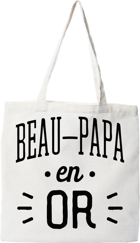 Tote bag coton recyclé beau-papa en or