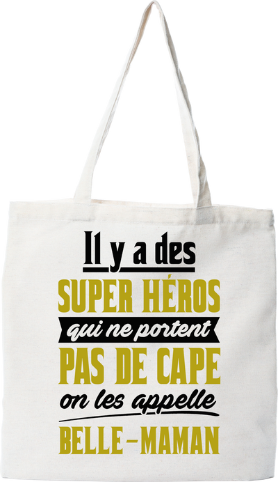 Tote bag coton recyclé belle-maman super héro