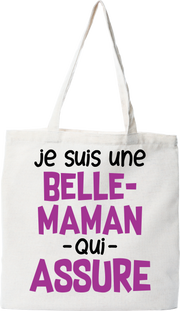 Tote bag coton recyclé belle maman qui assure