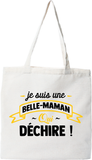 Tote bag coton recyclé belle maman qui déchire