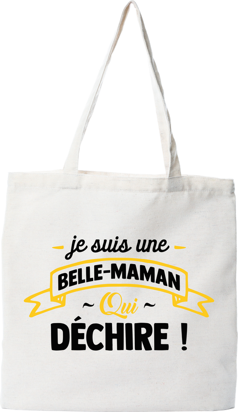 Tote bag coton recyclé belle maman qui déchire