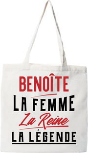 Tote bag coton recyclé benoîte la femme la reine la légende