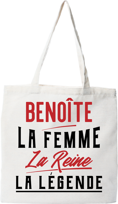Tote bag coton recyclé benoîte la femme la reine la légende