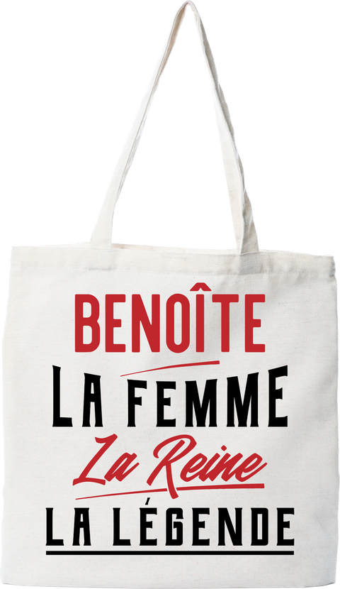 Tote bag coton recyclé benoîte la femme la reine la légende