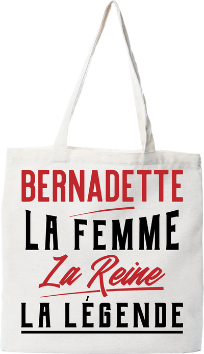 Tote bag coton recyclé bernadette la femme la reine la légende