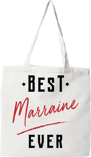 Tote bag coton recyclé best marraine ever
