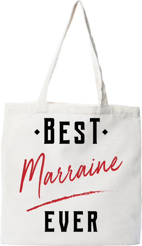 Tote bag coton recyclé best marraine ever