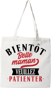 Tote bag coton recyclé bientôt belle maman