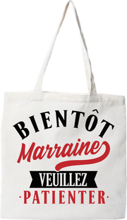 Tote bag coton recyclé bientôt marraine