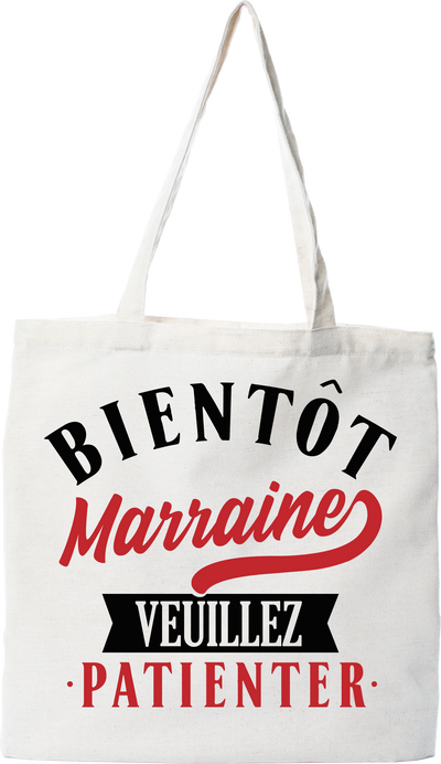 Tote bag coton recyclé bientôt marraine