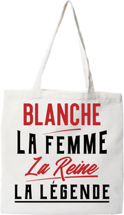 Tote bag coton recyclé blanche la femme la reine la légende