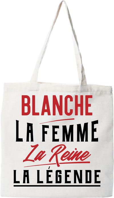 Tote bag coton recyclé blanche la femme la reine la légende