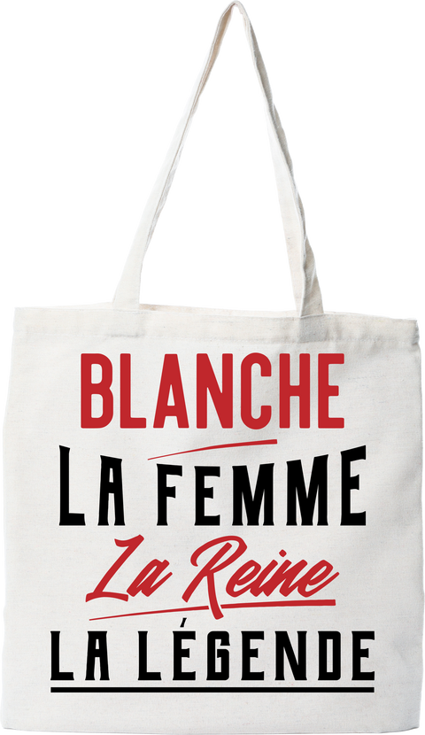 Tote bag coton recyclé blanche la femme la reine la légende