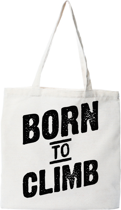 Tote bag coton recyclé born to climb escalade