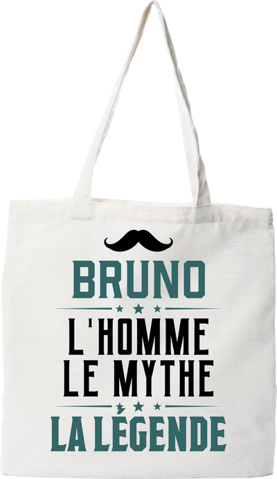 Tote bag coton recyclé bruno l'homme le mythe la légende