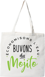 Tote bag coton recyclé buvons du mojito