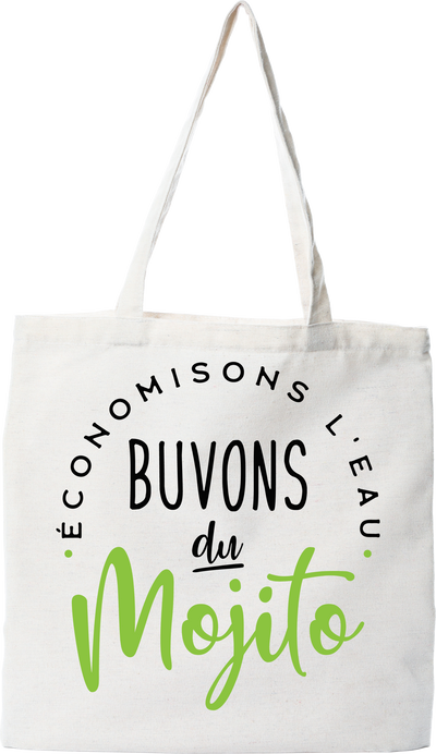 Tote bag coton recyclé buvons du mojito