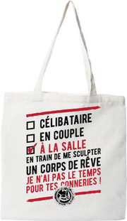 Tote bag coton recyclé célibataire à la salle