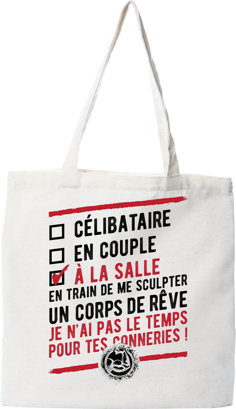 Tote bag coton recyclé célibataire à la salle