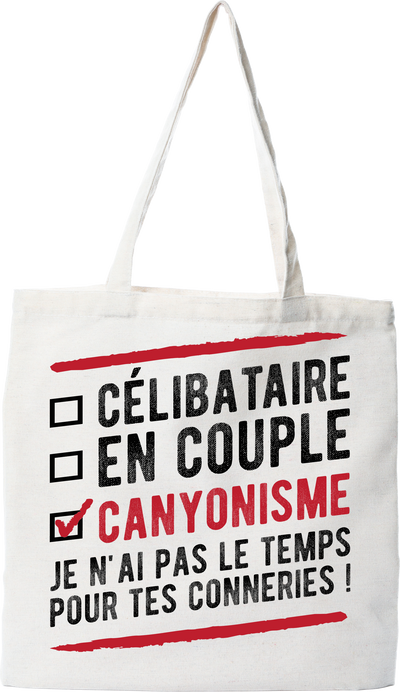 Tote bag coton recyclé célibataire en couple canyonisme