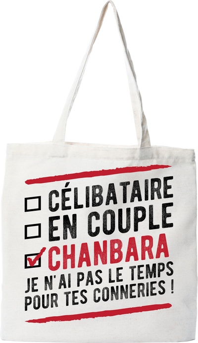 Tote bag coton recyclé célibataire en couple chanbara