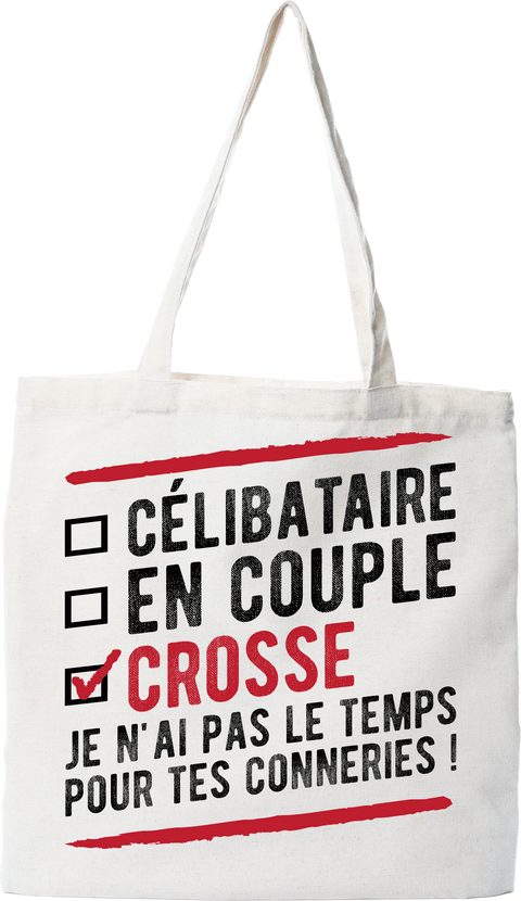 Tote bag coton recyclé célibataire en couple crosse