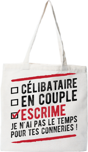 Tote bag coton recyclé célibataire en couple escrime