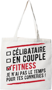 Tote bag coton recyclé célibataire en couple fitness