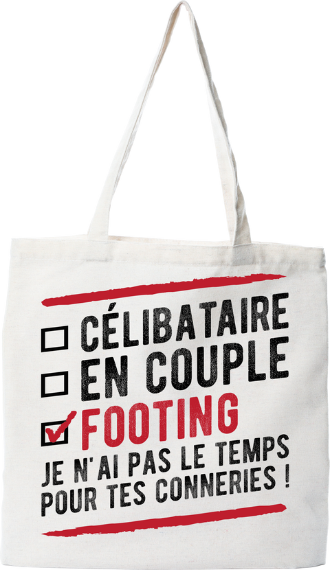 Tote bag coton recyclé célibataire en couple footing