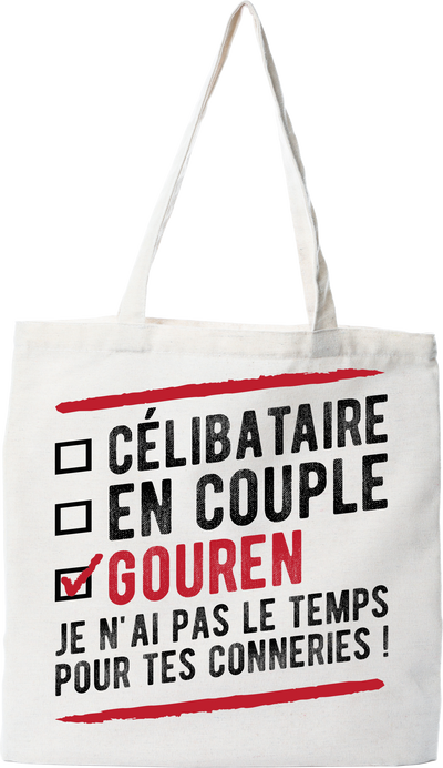 Tote bag coton recyclé célibataire en couple gouren