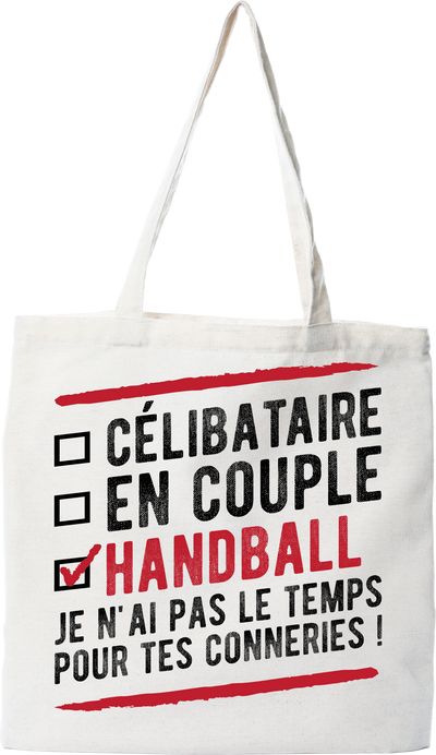 Tote bag coton recyclé célibataire en couple handball