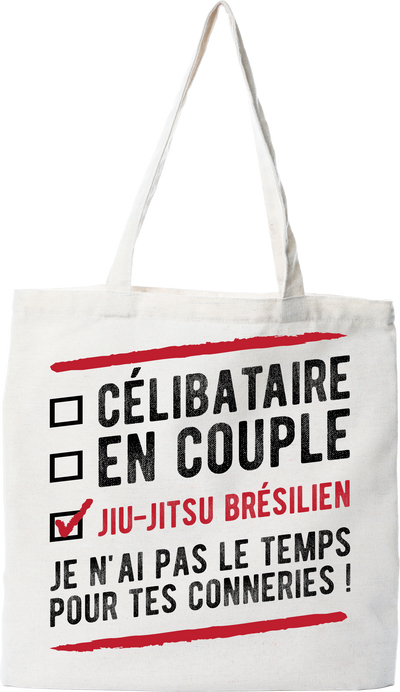 Tote bag coton recyclé célibataire en couple jiu-jitsu brésilien