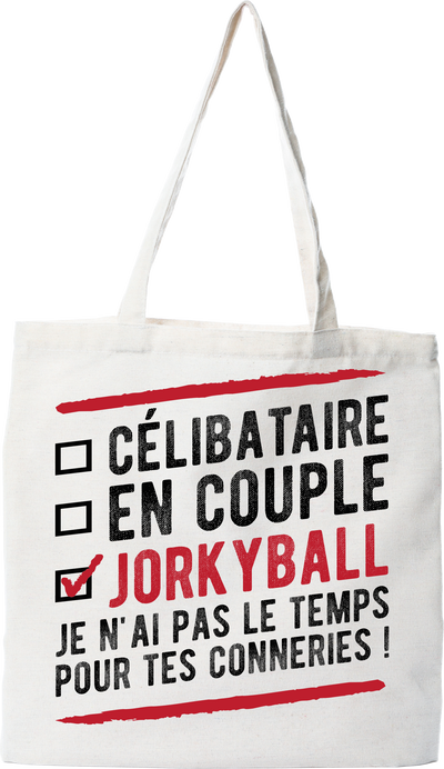 Tote bag coton recyclé célibataire en couple jorkyball