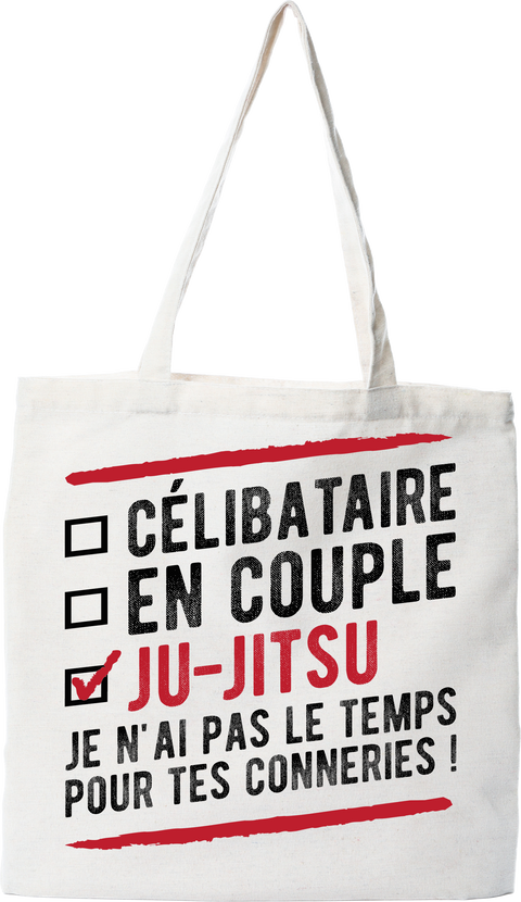Tote bag coton recyclé célibataire en couple ju-jitsu