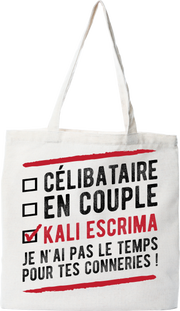 Tote bag coton recyclé célibataire en couple kali escrima