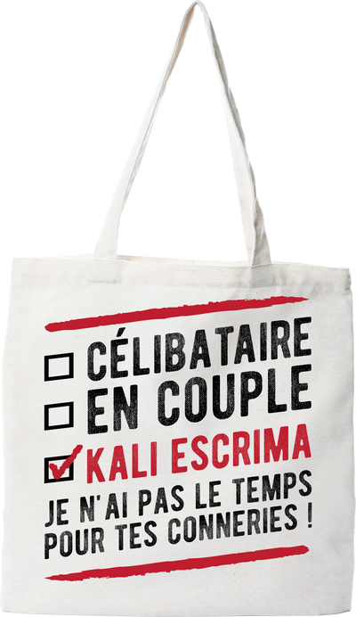 Tote bag coton recyclé célibataire en couple kali escrima