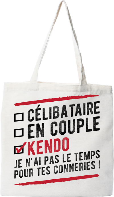 Tote bag coton recyclé célibataire en couple kendo
