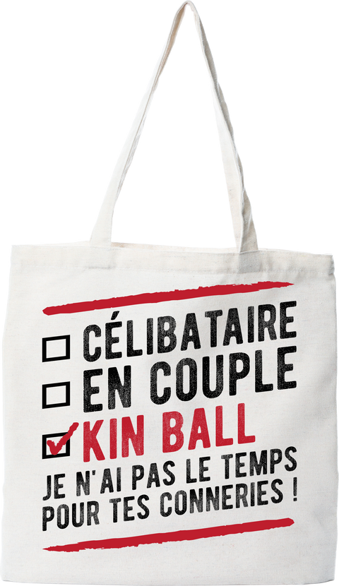 Tote bag coton recyclé célibataire en couple kinball