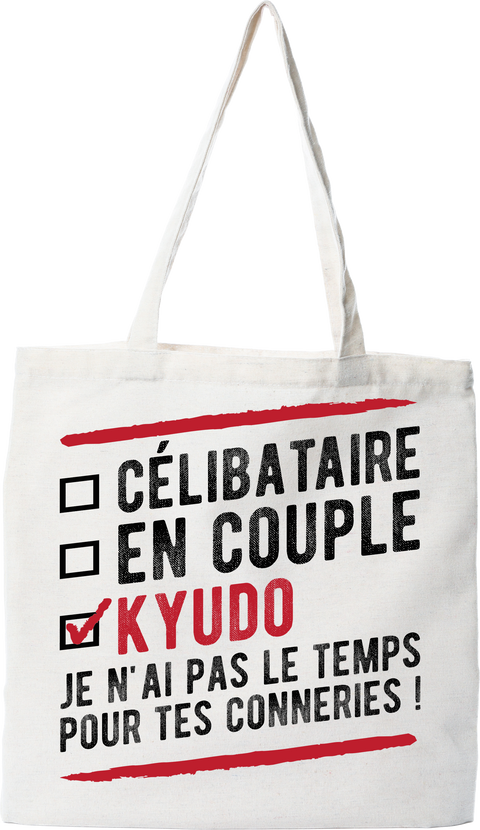 Tote bag coton recyclé célibataire en couple kyudo