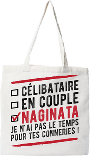 Tote bag coton recyclé célibataire en couple naginata